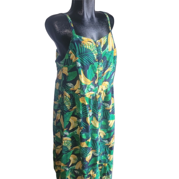 Old Navy Tropical Banana and Leaf Print Sundress XL - Picture 3 of 7